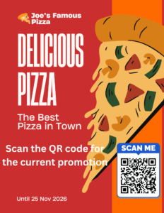 Example ad/coupon with QR code